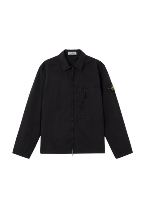 giacca camicia zip umo nera STONE ISLAND | K2S15 1200003 S0010V0029
